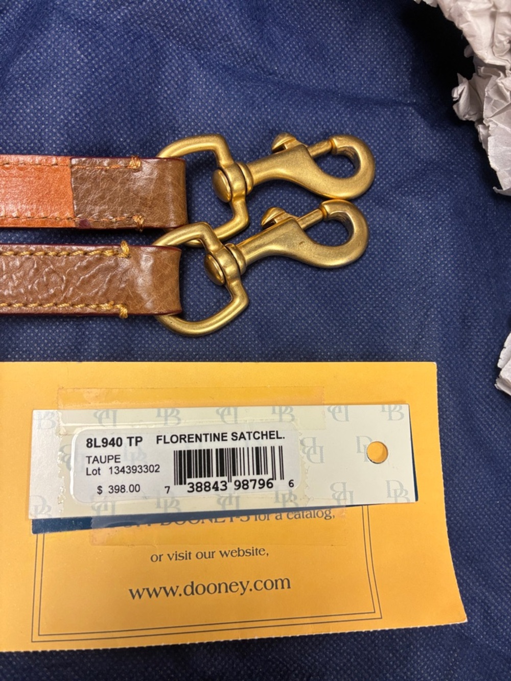 Dooney & Bourke Florentine Vachetta Large Satchel - Leather - Like New - Picture 7 of 8